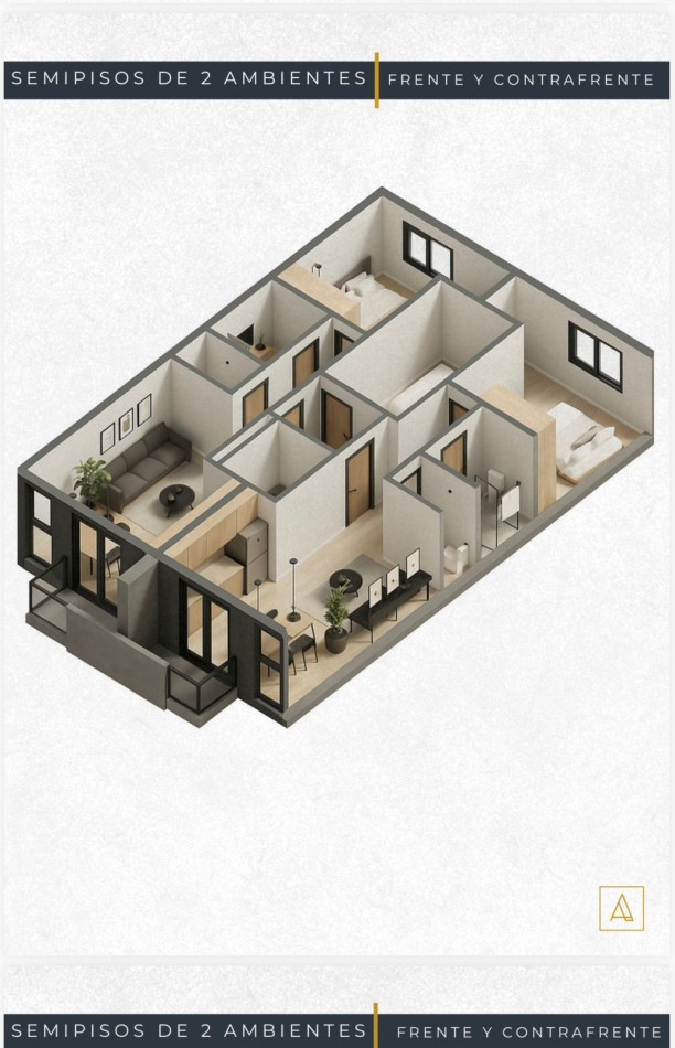 DEPARTAMENTO DOS AMBIENTES EN POZO. LA PERLA