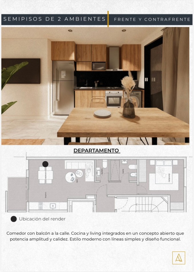 DEPARTAMENTO DOS AMBIENTES EN POZO. LA PERLA