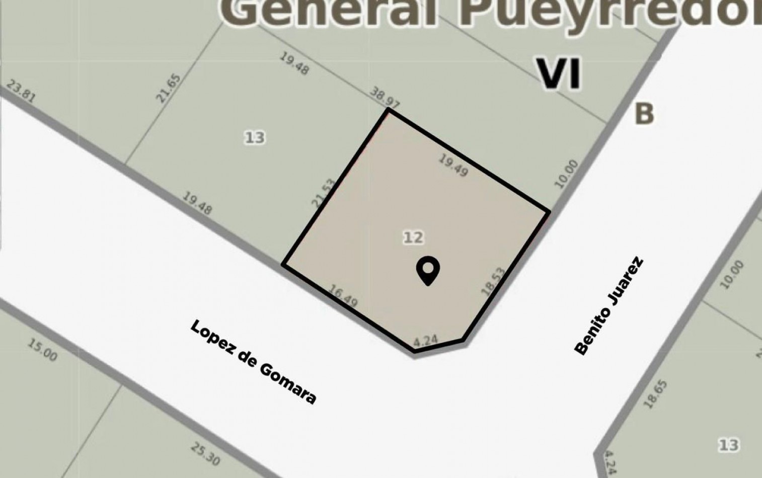 LOTE EN ESQUINA DE 415 METROS LOPEZ DE GOMARA.