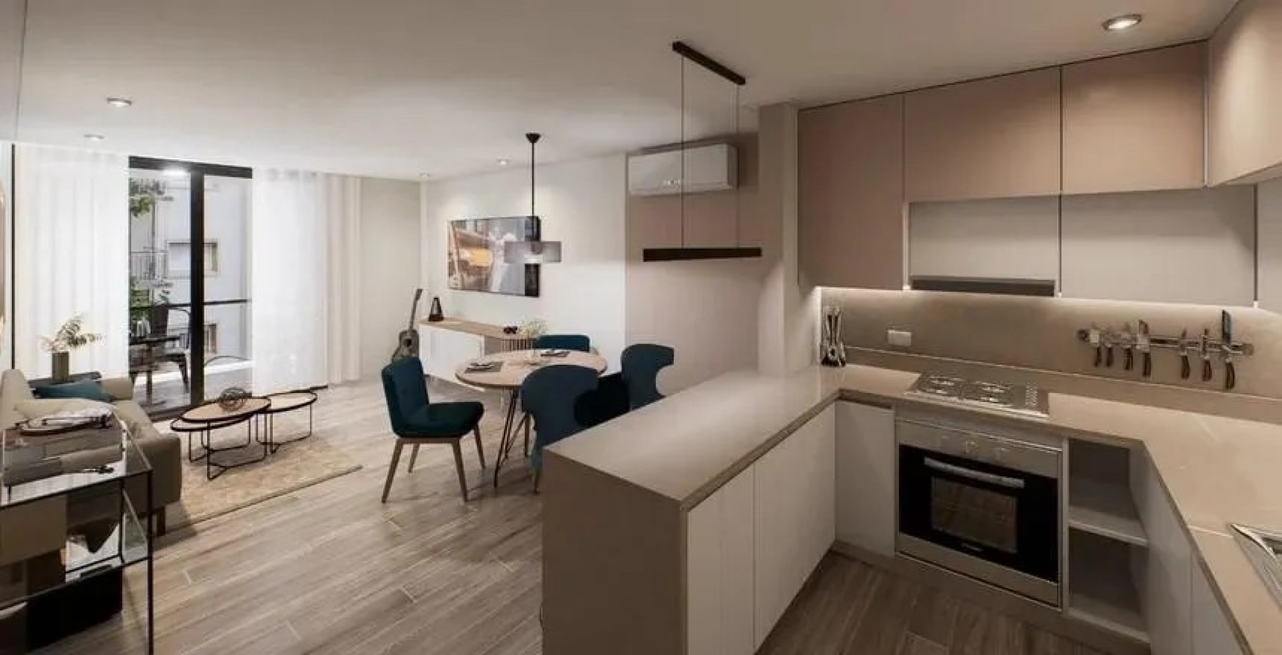 DEPARTAMENTO DOS AMBIENTES AL FRENTE CON COCHERA EDIFICIO DEVELOPER XV SYMPHONY